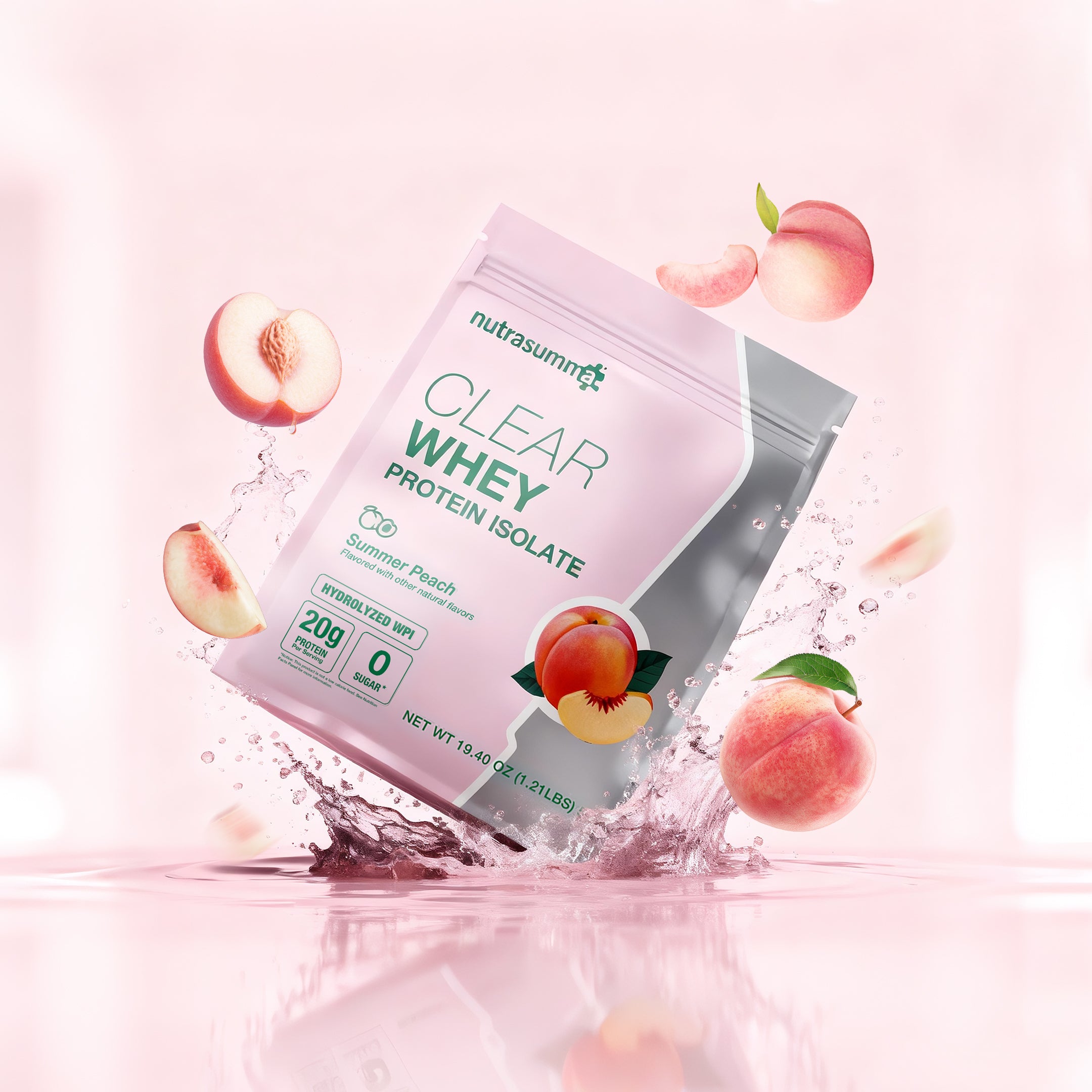 NEW Clear Whey Protein Isolate 1.2 lbs - Summer Peach Flavor