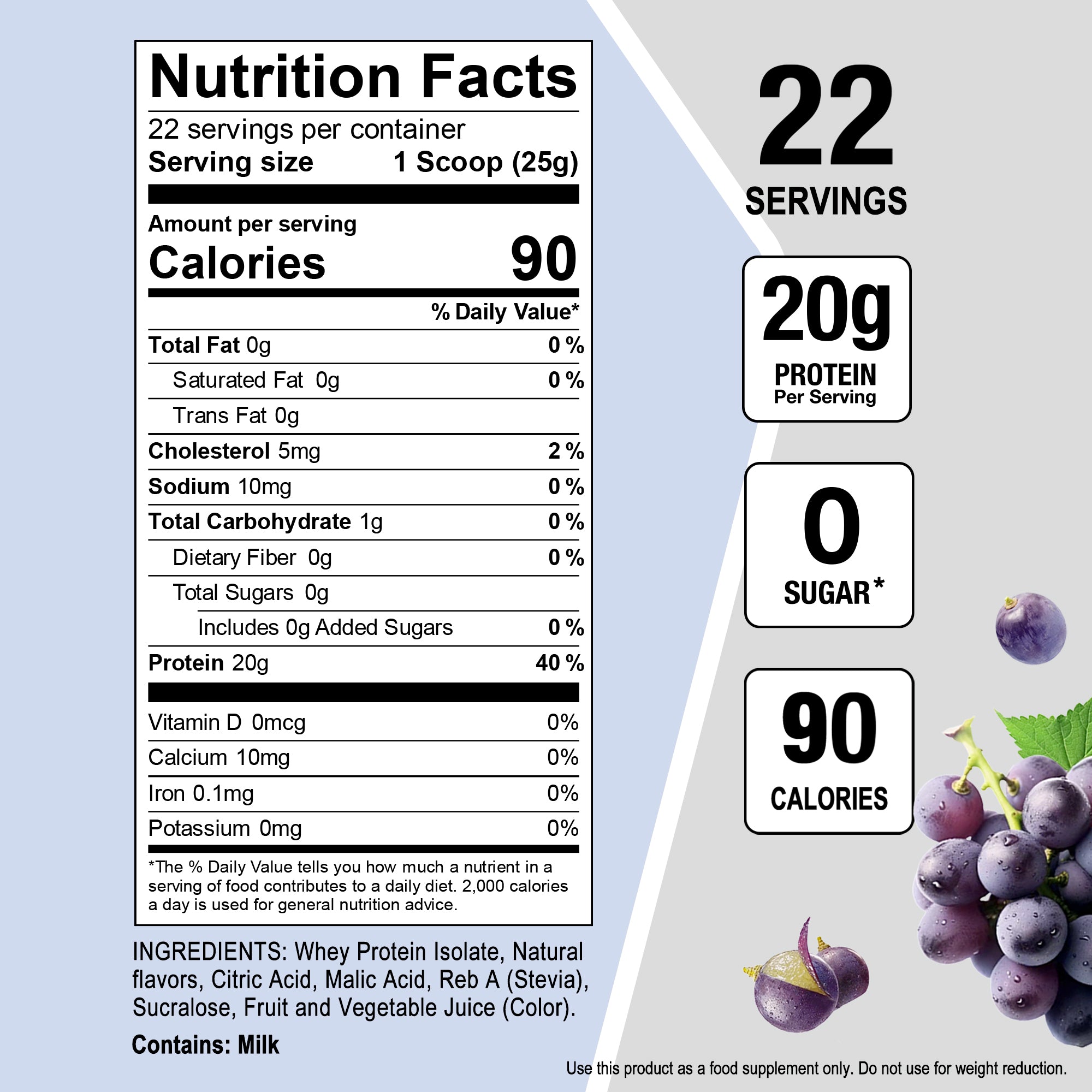 NEW Clear Whey Protein Isolate 1.2 lbs - Moonlit Grape Flavor