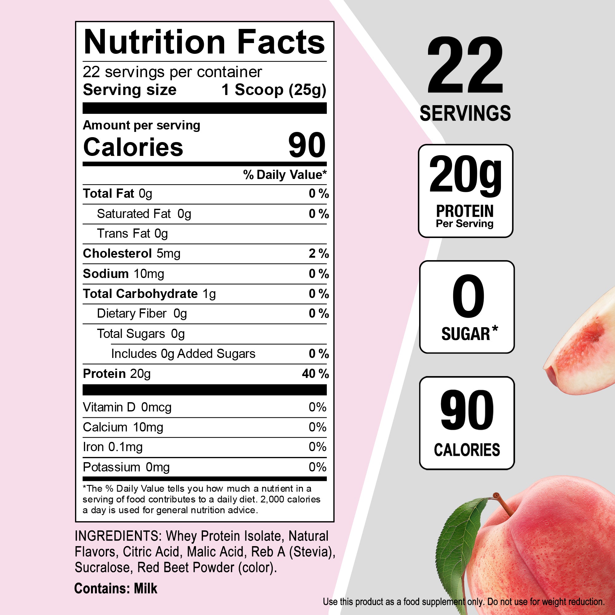 NEW Clear Whey Protein Isolate 1.2 lbs - Summer Peach Flavor