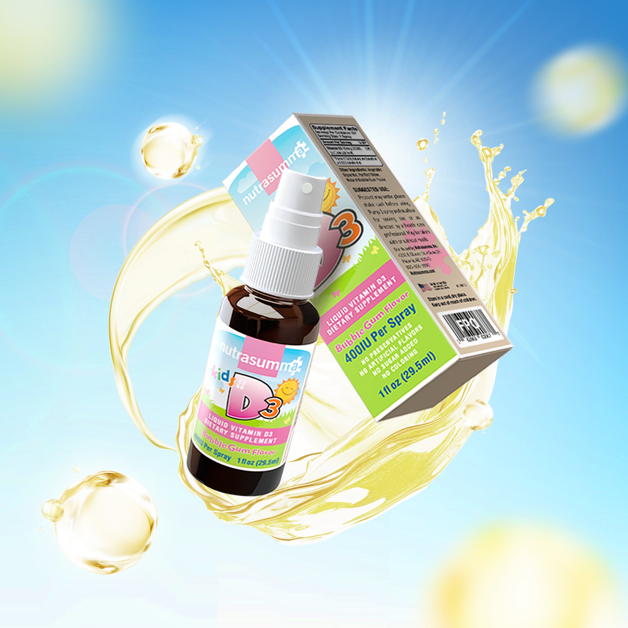 Kids Vitamin D3 1oz (BubbleGum Flavor)