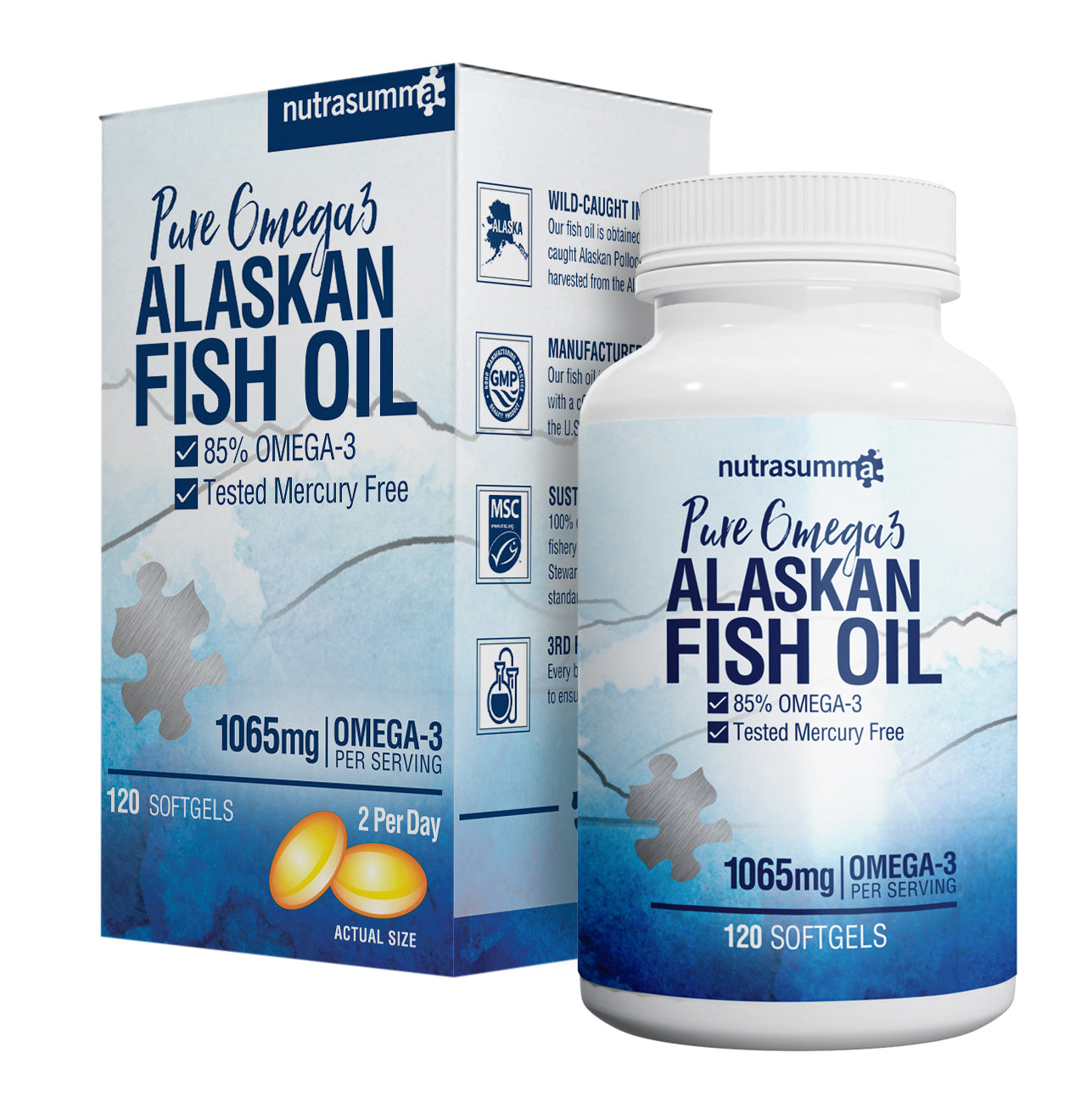 Wild Alaskan Fish Oil - 1065mg Omega-3 High EPA (120 Softgels)