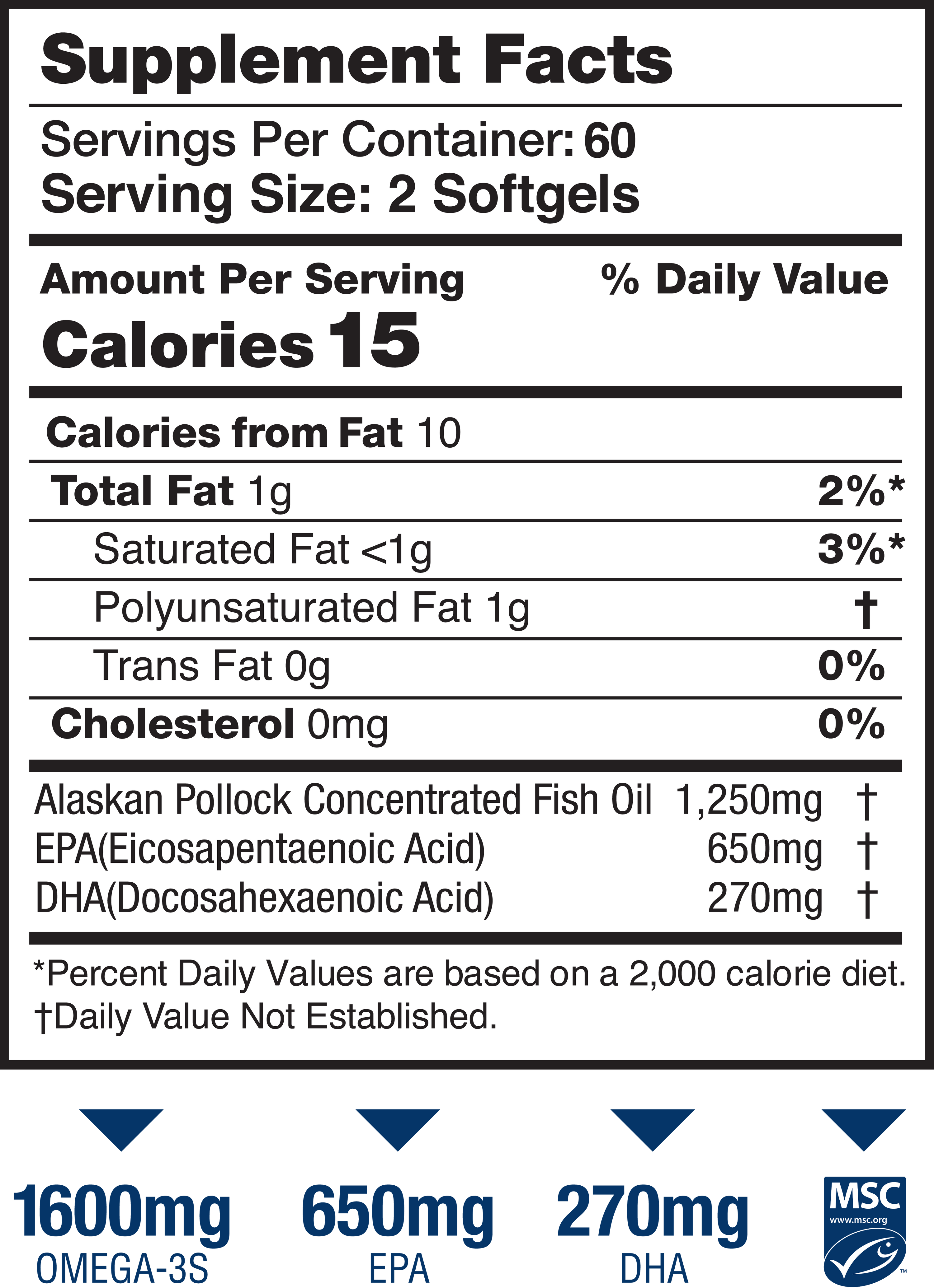 Wild Alaskan Fish Oil - 1065mg Omega-3 High EPA (120 Softgels)