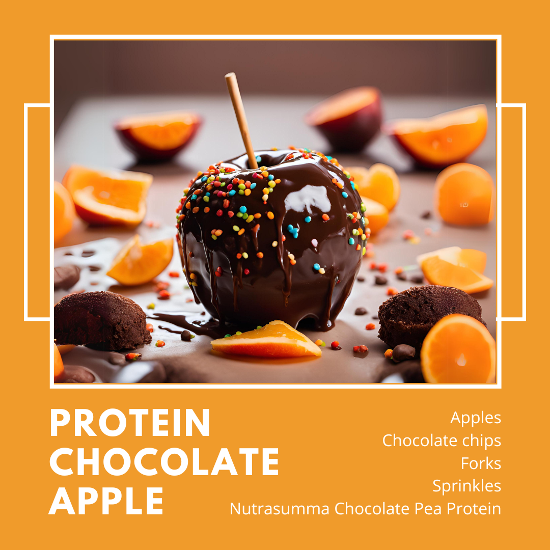 Halloween Chocolate Apple with Nutrasumma Chocolate pea protein