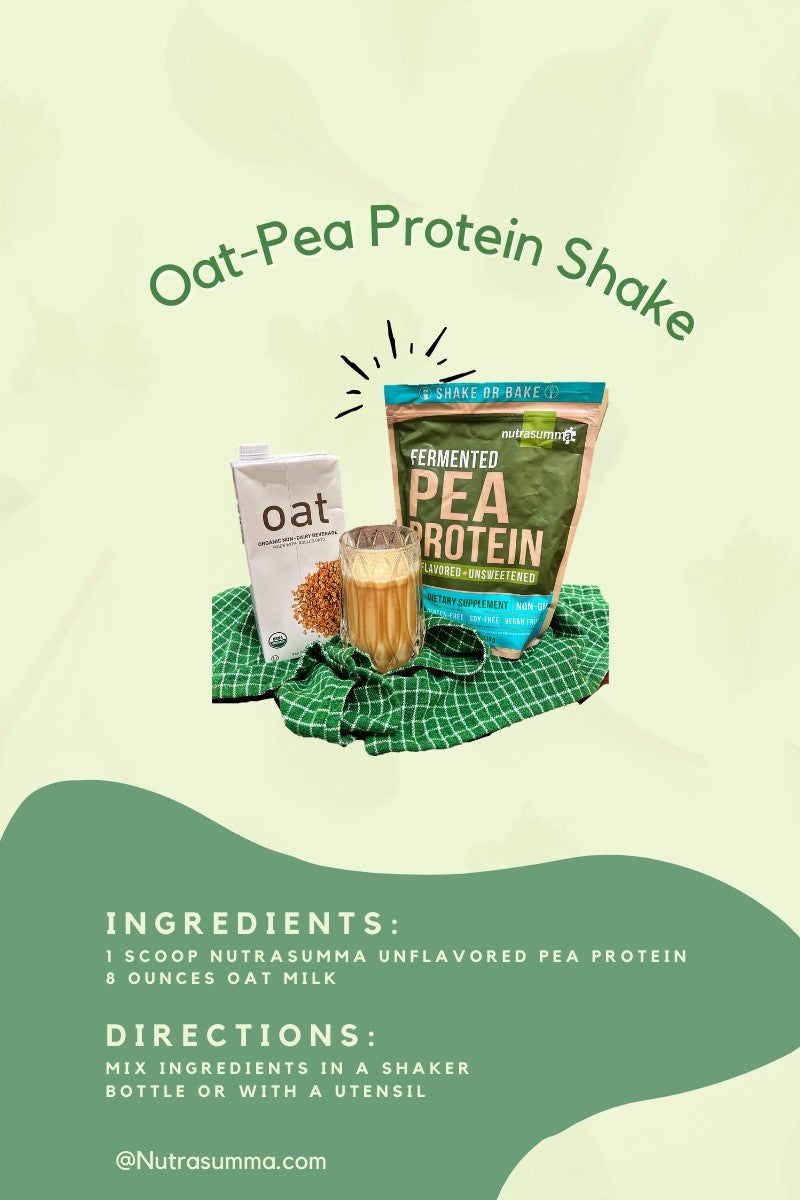 Nutrasumma Fermented Pea Protein Unflavored Oat Vegan Protein Shake
