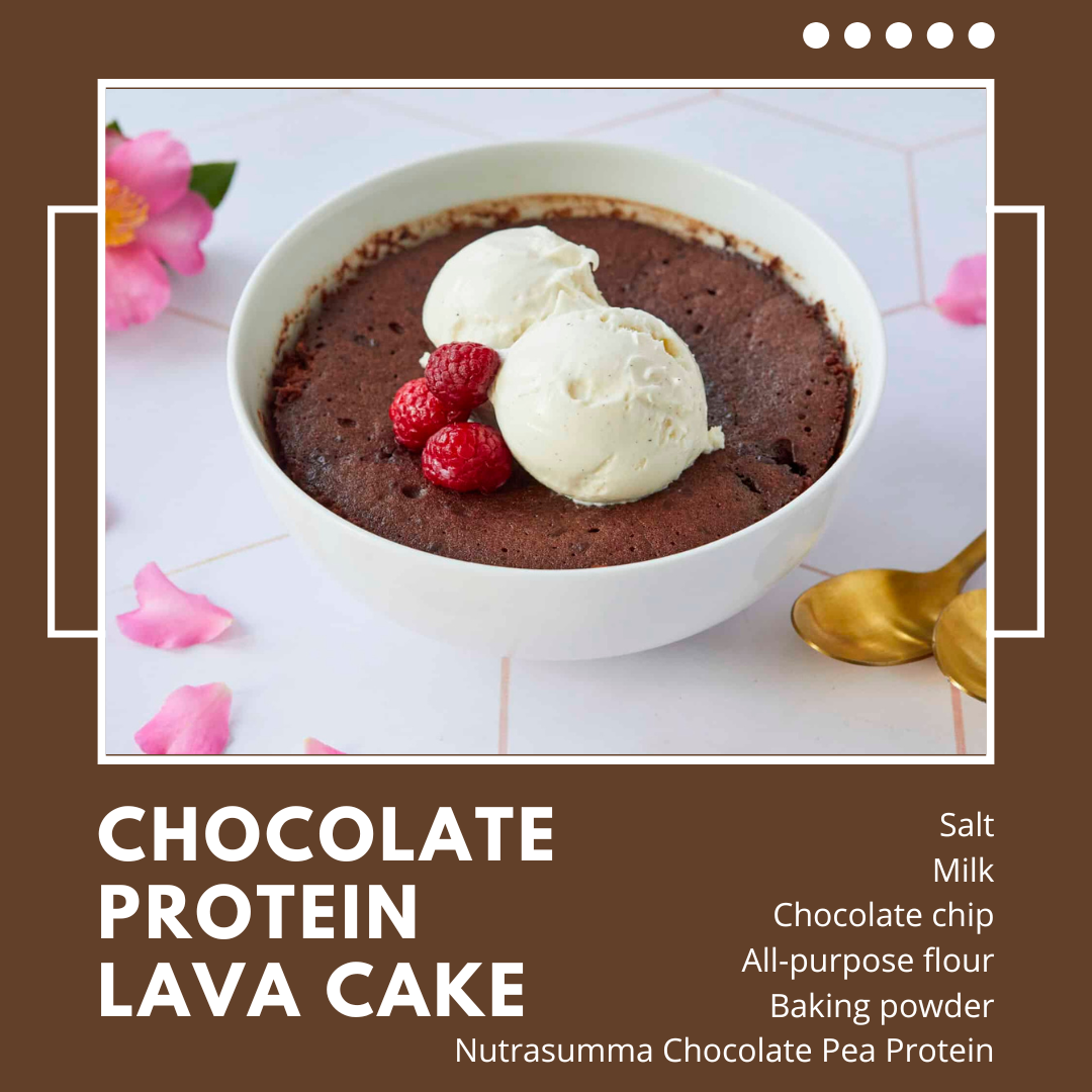 3-Minute Chocolate Lava Cake with Nutrasumma Chocolate Pea Protein