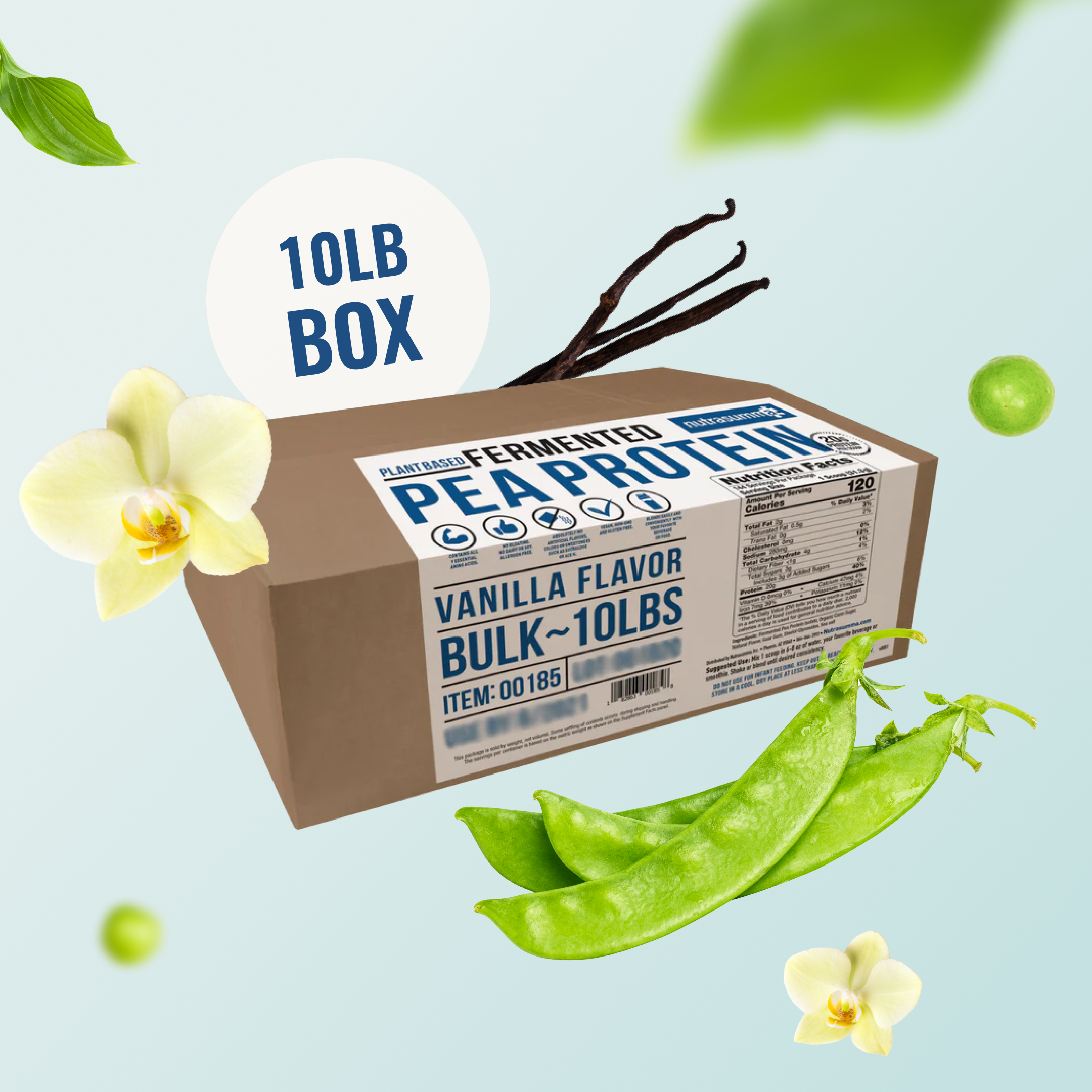 Fermented Pea Protein 10lb Box - Vanilla Flavor