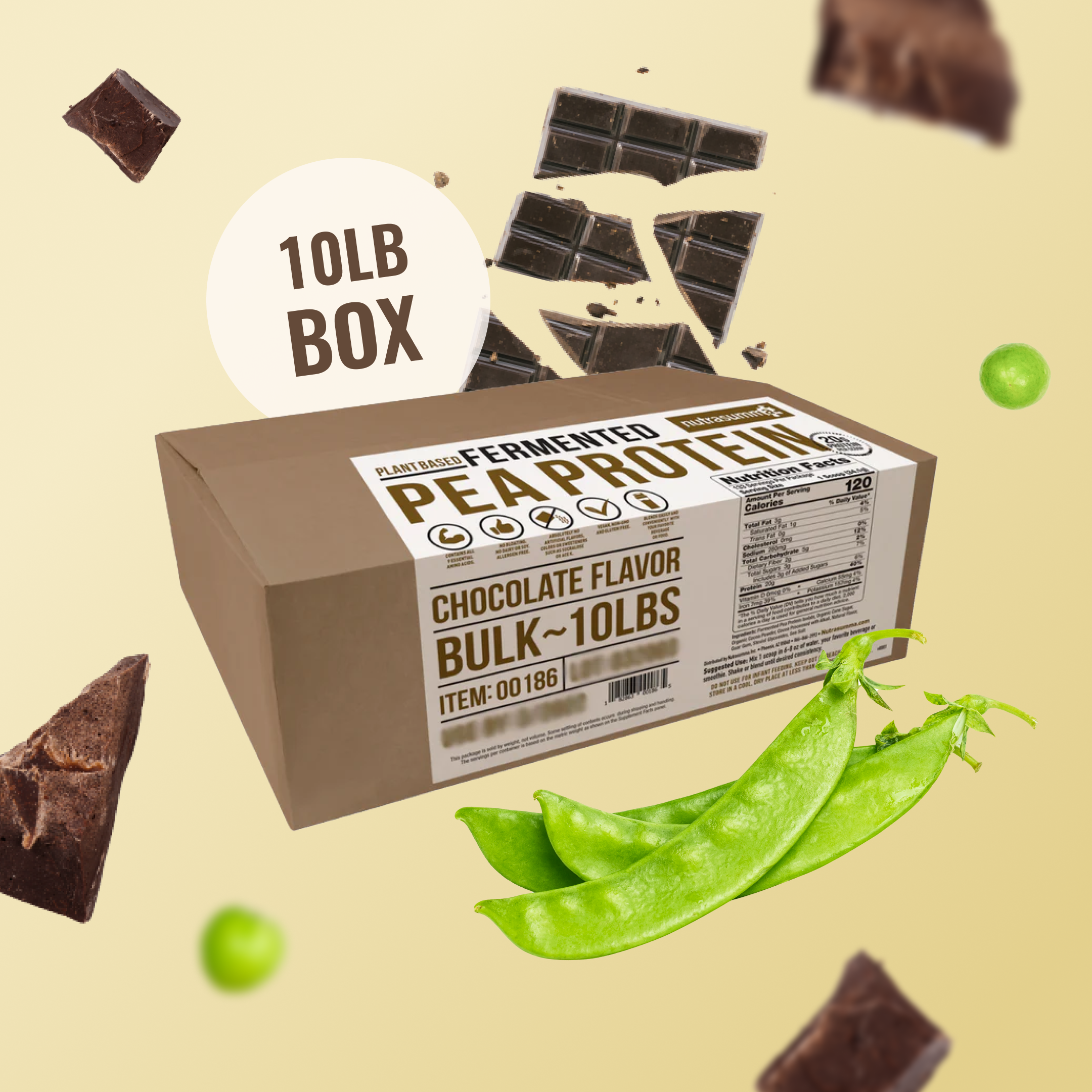 Fermented Pea Protein 10lb Box - Chocolate Flavor