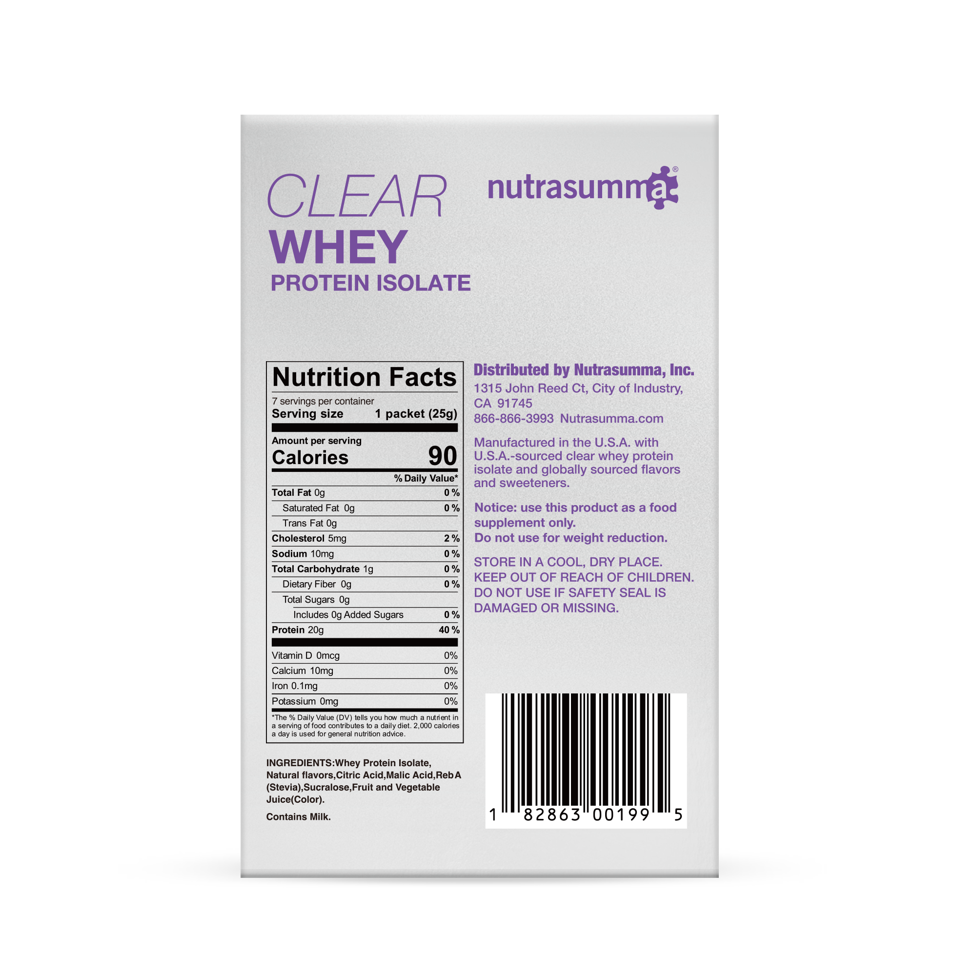 NEW Clear Whey Protein Isolate Travel Pack - Moonlit Grape Flavor