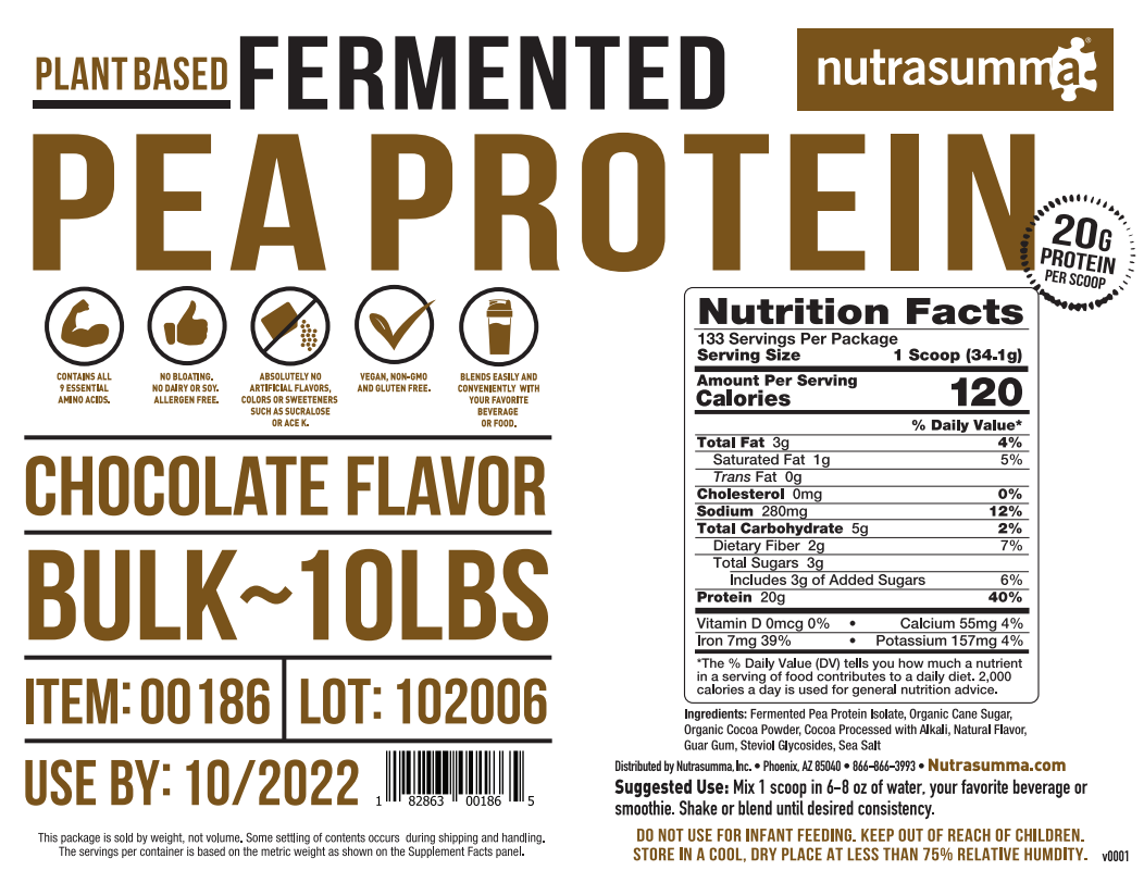 Chocolate Nutrasumma Pea Protein bulk order