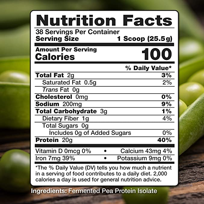 Nutrasumma Fermented Pea Protein - Unflavored Nutrition facts 