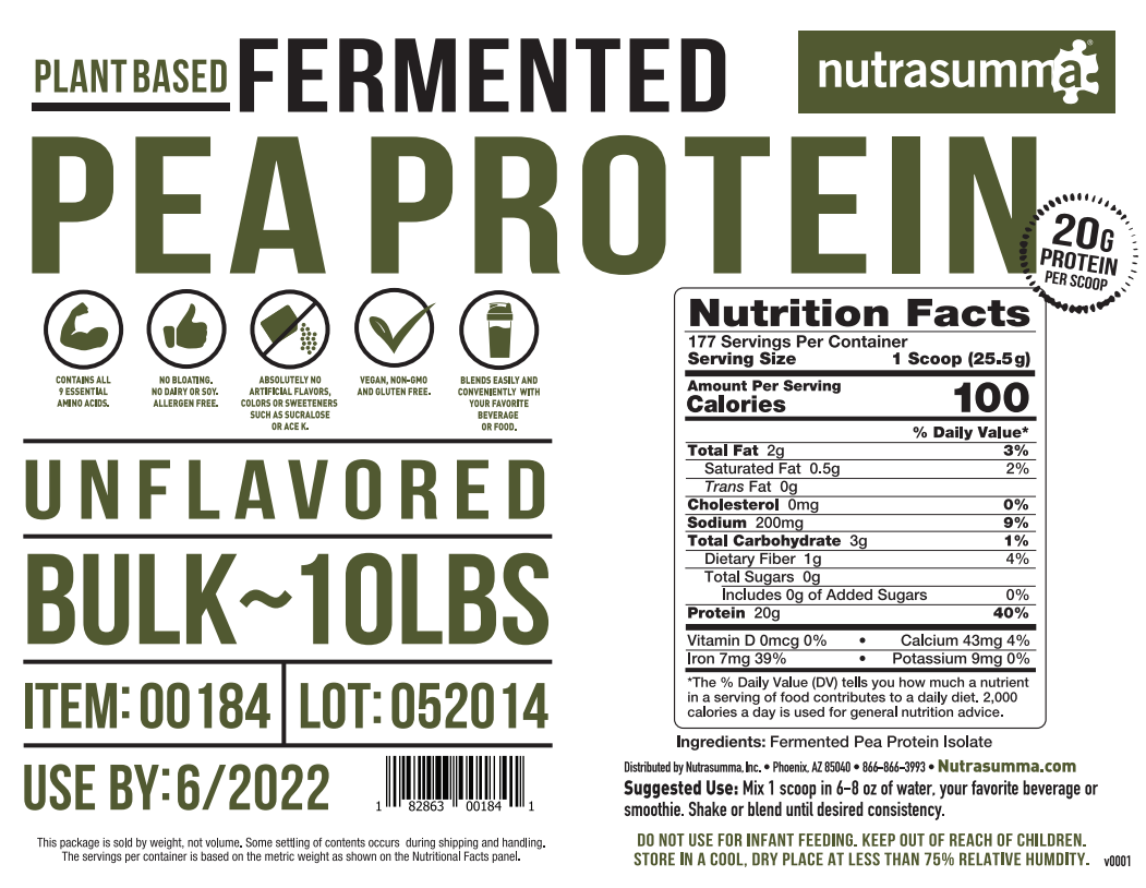 bulk order of unflavored fermented pea protein powder